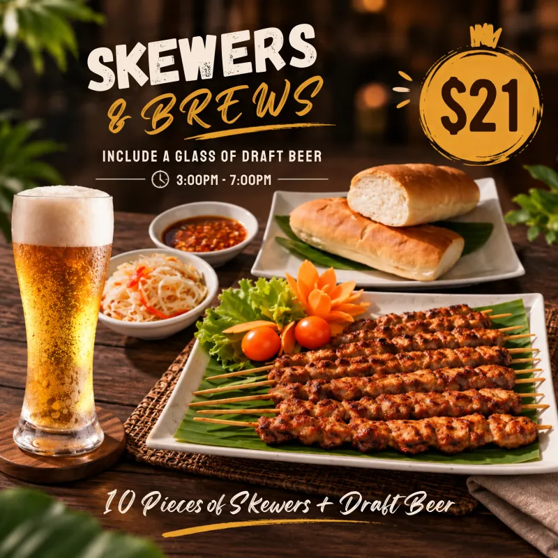 Unwind with Skewers & Brews!